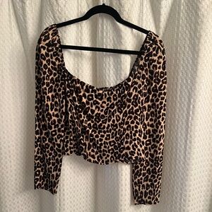 Reformation square neck leopard top